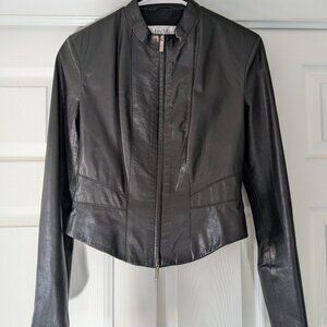Maxmara black leather jacket